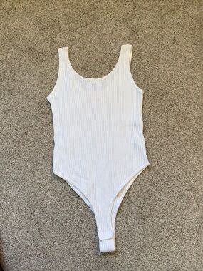 Pink Lily White Ribbed Kids One-Piece Bodysuit